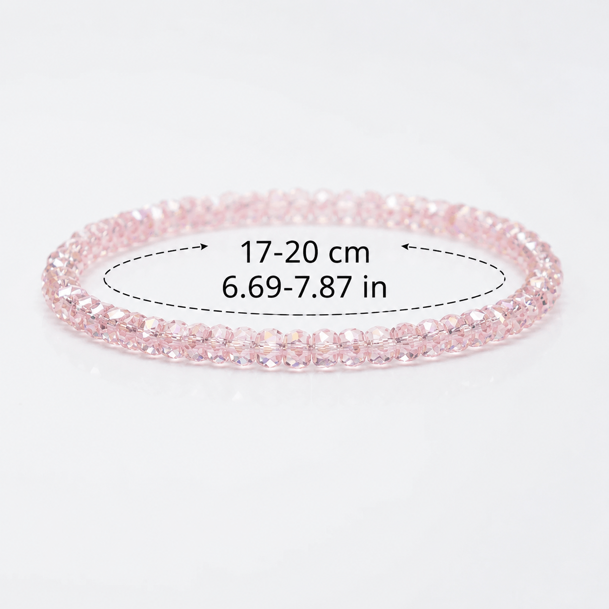 Bohemian Sparkling Bead Bracelet, Light Pink Faceted Beads